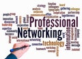 Word Cloud with PROFESSIONAL NETWORKING concept create with text only Royalty Free Stock Photo