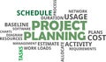 Word cloud - project planning Royalty Free Stock Photo