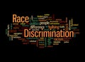 Word Cloud with RACE DISCRIMINATION concept, isolated on a black background Royalty Free Stock Photo