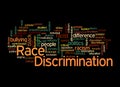 Word Cloud with RACE DISCRIMINATION concept, isolated on a black background Royalty Free Stock Photo