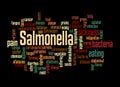 Word Cloud with SALMONELLA concept, isolated on a black background