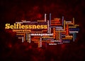 Word Cloud with SELFLESSNESS concept create with text only