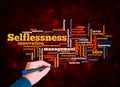 Word Cloud with SELFLESSNESS concept create with text only