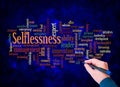 Word Cloud with SELFLESSNESS concept create with text only