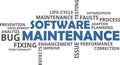 Word cloud - software maintenance