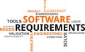 Word cloud - software requirements Royalty Free Stock Photo