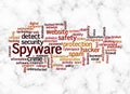 Word Cloud with SPYWARE concept create with text only Royalty Free Stock Photo