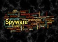 Word Cloud with SPYWARE concept create with text only Royalty Free Stock Photo