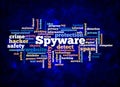 Word Cloud with SPYWARE concept create with text only Royalty Free Stock Photo