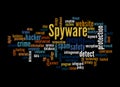 Word Cloud with SPYWARE concept, isolated on a black background Royalty Free Stock Photo