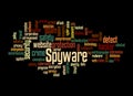 Word Cloud with SPYWARE concept, isolated on a black background Royalty Free Stock Photo