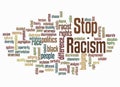 Word Cloud with STOP RACISM concept, isolated on a white background Royalty Free Stock Photo