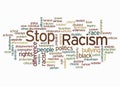 Word Cloud with STOP RACISM concept, isolated on a white background Royalty Free Stock Photo