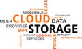 Word cloud - cloud storage Royalty Free Stock Photo