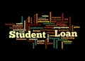 Word Cloud with STUDENT LOAN concept, isolated on a black background Royalty Free Stock Photo