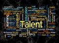 Word Cloud with TALENT concept create with text only Royalty Free Stock Photo