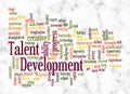 Word Cloud with TALENT DEVELOPMENT concept create with text only Royalty Free Stock Photo