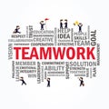 Word cloud with teamwork businessman concept.