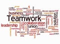 Word Cloud with TEAMWORK concept create with text only Royalty Free Stock Photo
