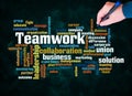 Word Cloud with TEAMWORK concept create with text only Royalty Free Stock Photo
