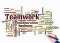 Word Cloud with TEAMWORK concept create with text only Royalty Free Stock Photo