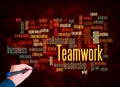 Word Cloud with TEAMWORK concept create with text only Royalty Free Stock Photo