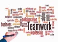 Word Cloud with TEAMWORK concept create with text only Royalty Free Stock Photo