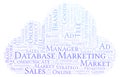 Word cloud with text Database Marketing.