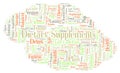 Word cloud with text Dietary Supplements on a white background. Royalty Free Stock Photo