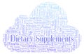 Word cloud with text Dietary Supplements on a white background Royalty Free Stock Photo