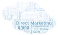 Word cloud with text Direct Marketing. Royalty Free Stock Photo