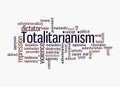 Word Cloud with TOTALITARIANISM concept, isolated on a white background Royalty Free Stock Photo