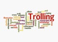Word Cloud with TROLLING concept, isolated on a white background Royalty Free Stock Photo