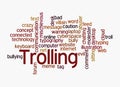 Word Cloud with TROLLING concept, isolated on a white background Royalty Free Stock Photo
