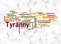 Word Cloud with TYRANNY concept create with text only Royalty Free Stock Photo