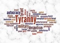 Word Cloud with TYRANNY concept create with text only Royalty Free Stock Photo