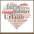 Word Cloud Vacation in different languages Royalty Free Stock Photo
