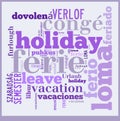Word Cloud Vacation in different languages Royalty Free Stock Photo