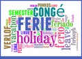 Word Cloud Vacation in different languages Royalty Free Stock Photo