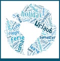 Word Cloud Vacation in different languages Royalty Free Stock Photo
