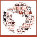 Word Cloud Vacation in different languages Royalty Free Stock Photo