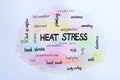 Word cloud on white background, top view. Heat stress concept Royalty Free Stock Photo