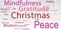 Gratitude Christmas word tag cloud Royalty Free Stock Photo