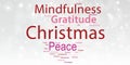 Mindfulness Christmas word tag cloud Banner Royalty Free Stock Photo