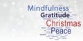 Mindfulness Christmas word tag cloud Banner Royalty Free Stock Photo