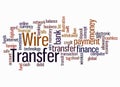 Word Cloud with WIRE TRANSFER concept create with text only Royalty Free Stock Photo