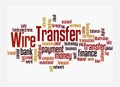 Word Cloud with WIRE TRANSFER concept, isolated on a white background Royalty Free Stock Photo