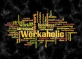 Word Cloud with WORKAHOLIC concept create with text only