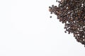 Word coffee made from coffee beans isolated on white background Royalty Free Stock Photo
