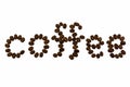 The word of coffee is made of coffee beans